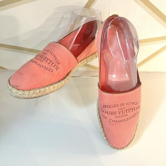 Louis Vuitton Canvas Articles Voyage Pink Canvas Espadrilles Size 36.5 EU / 7 US - Picture 2 of 16